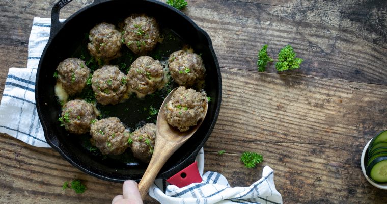 Falafel Meatballs Stuffed with Fresh Mozzarella