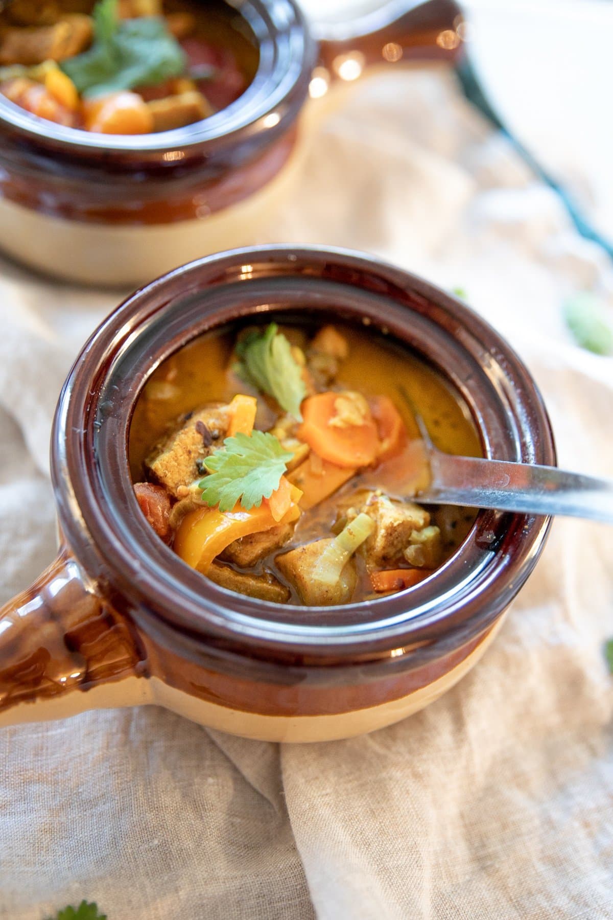 Instant Pot Pork Curry - Yellow Glass Dish | Keto, Gluten-free, THM-S
