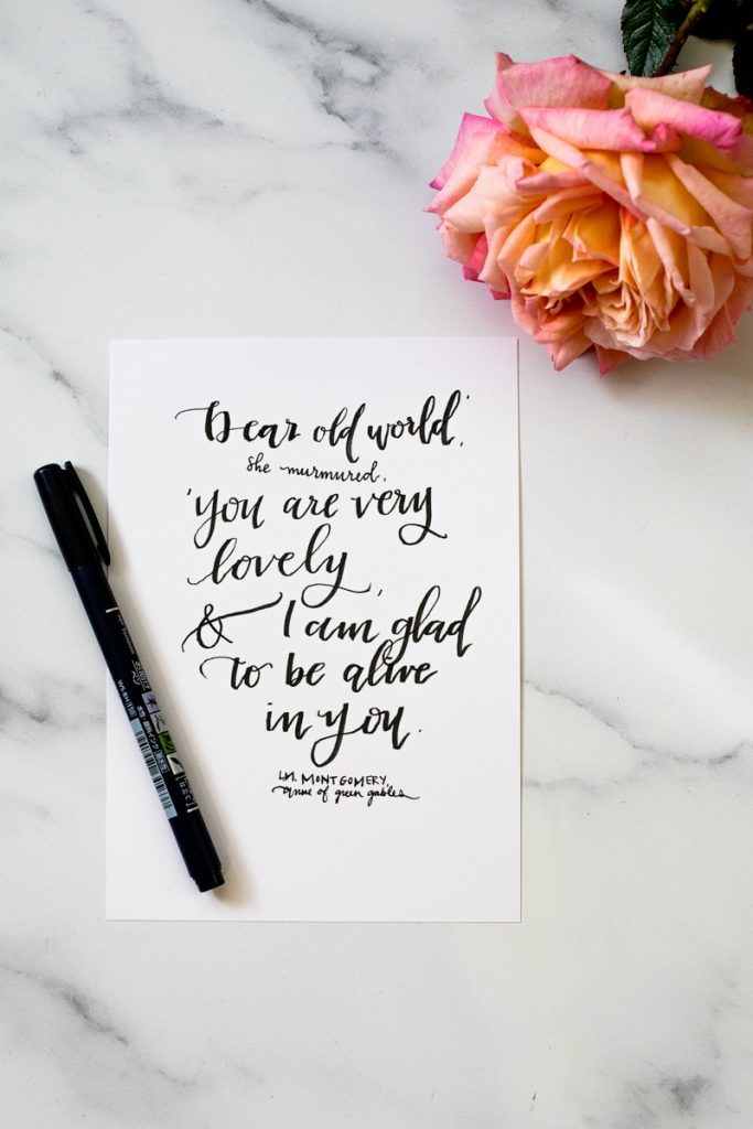 LM Montgomery Quote - Dear Old World 