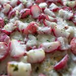 Gluten-free radishes, roasted with cheese